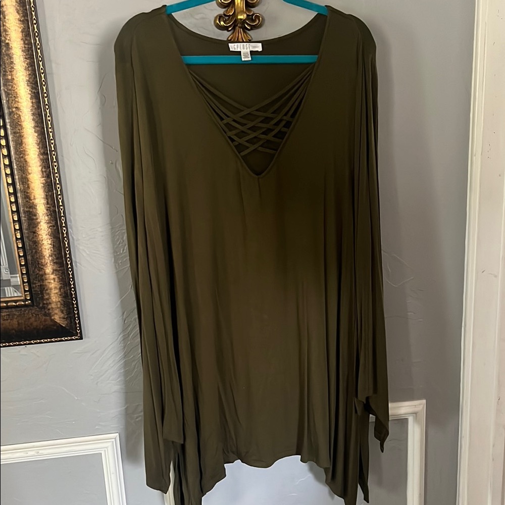 Olive Green Women's Top